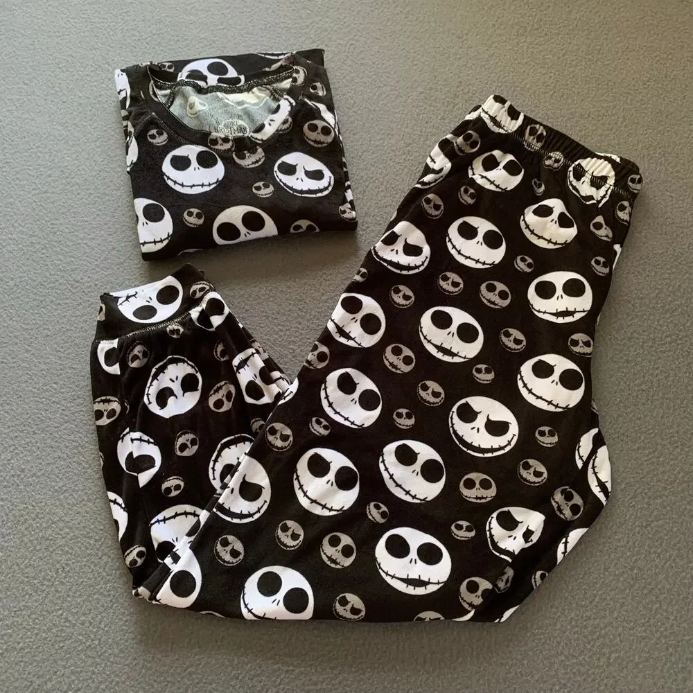 Disney Nightmare Before Christmas Cozy Pajama Set 2 Pc Jack Skellington Medium - Picture 4 of 8